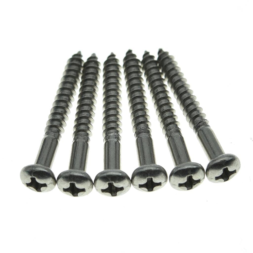 Dopro 6 Pack Stainless Steel Phillips Head Vintage Style Guitar Tremolo Bridge Mounting Screws Fits Vintage Fd Strat/Stratocaste