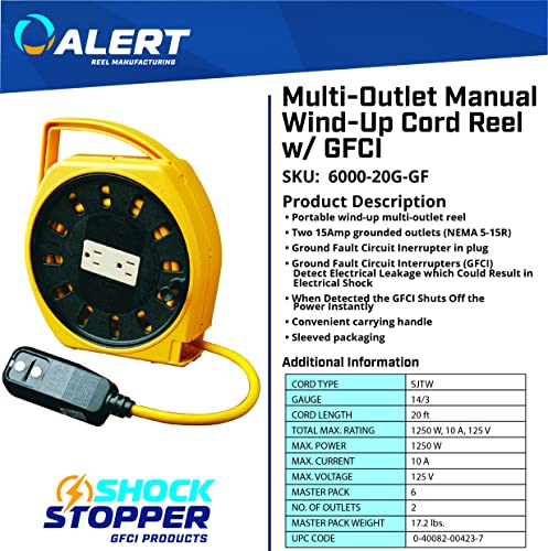 Alert Stamping & Mfg 6000-25G Port Multi Plug Cord Reel