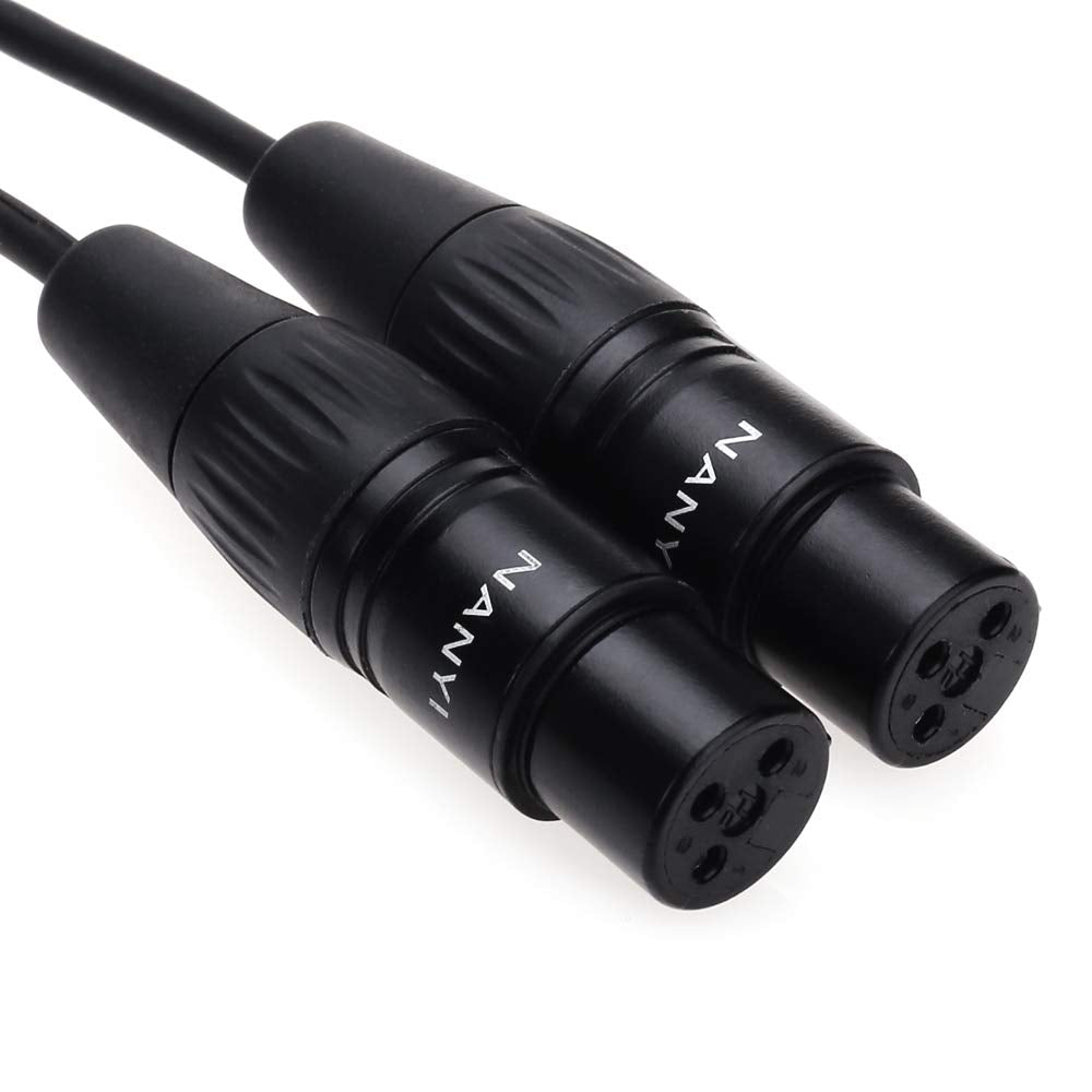 Nanyi 2Pcs Xlr Female To Female Splitter Microphone Cable Xlr To Xlr Patch Cables, 3 Pin Xlr Female To Female Mic Cable Dmx Cabl