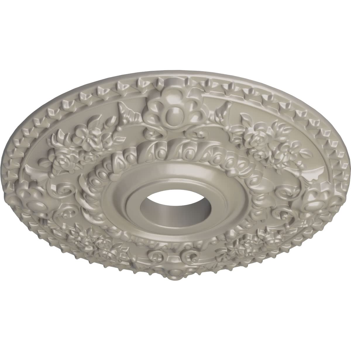 Ekena Millwork Cm18Ropws Rose Ceiling Medallion, Pearl White