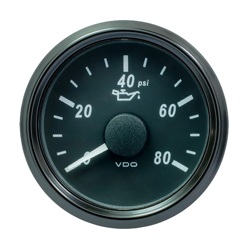 Vdo Singleviu 52Mm (2-1/16'') Oil Pressure Gauge - 80 Psi - 240-33 Ohm,WBAUVB08LZZ59QZ