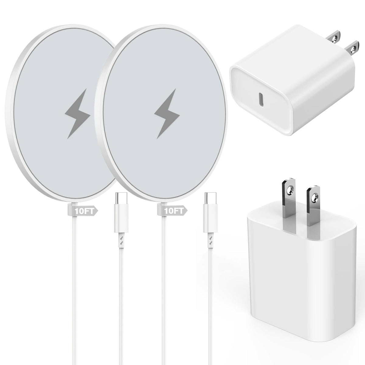 Long Magnetic Wireless Charger,10Ft Iphone Fast Mag Safe Charger Mag-Safe Charging Magnet Charge Pad 10Feet 2Pack Compatible Wit