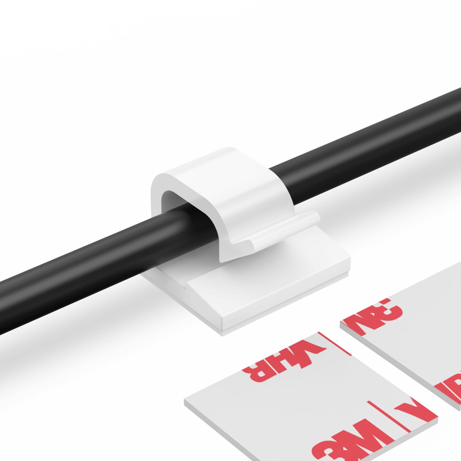 Yocice Cable Clips 50Pcs With Strong Adhesive Tapes,Wire Holder Organizer Cord Management For Car, Office And Home (White  Cc04(