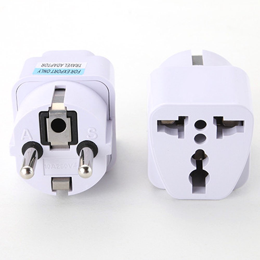 Anrank Ue3360Ak 2 Packs Universal Au Us Uk To Eu Europe Plug Ac 250V Power Travel Adapter White