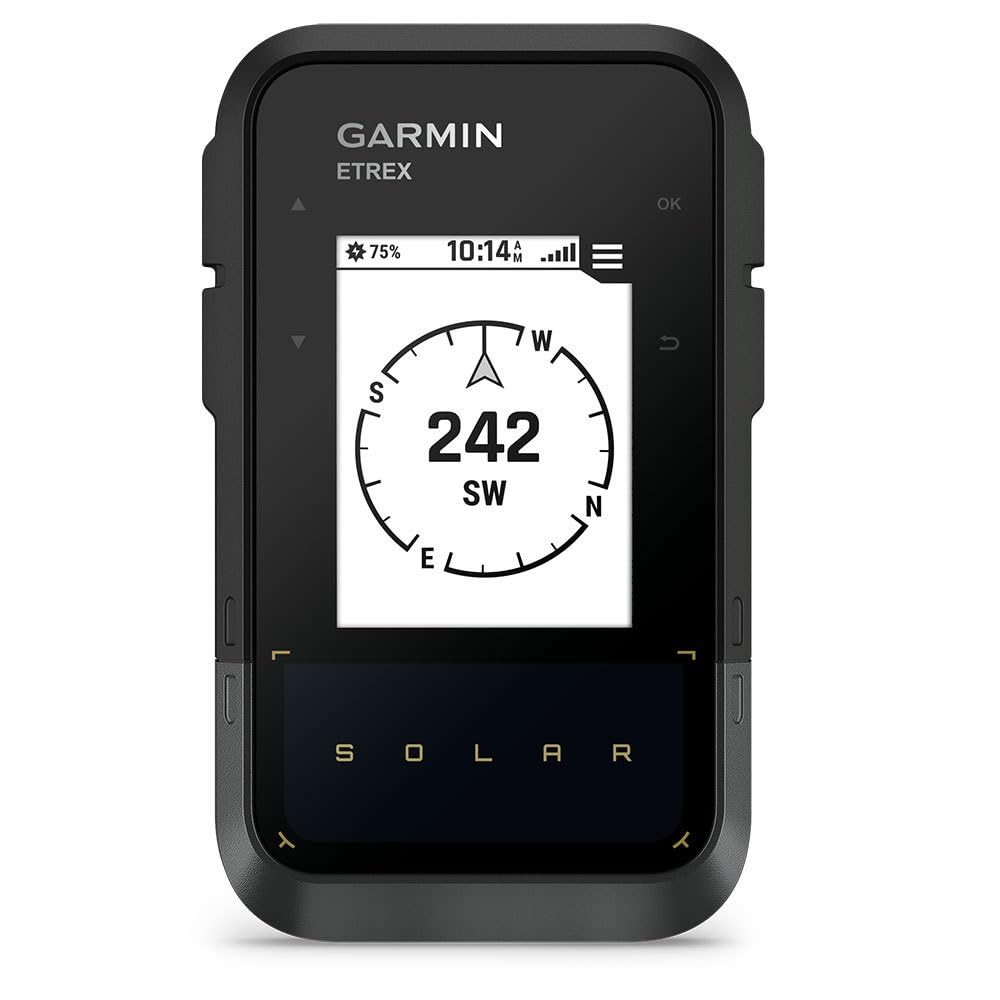 Garmin Etrex Solar, Gps Handheld Navigator, Unlimited Battery Life, Water Resistant