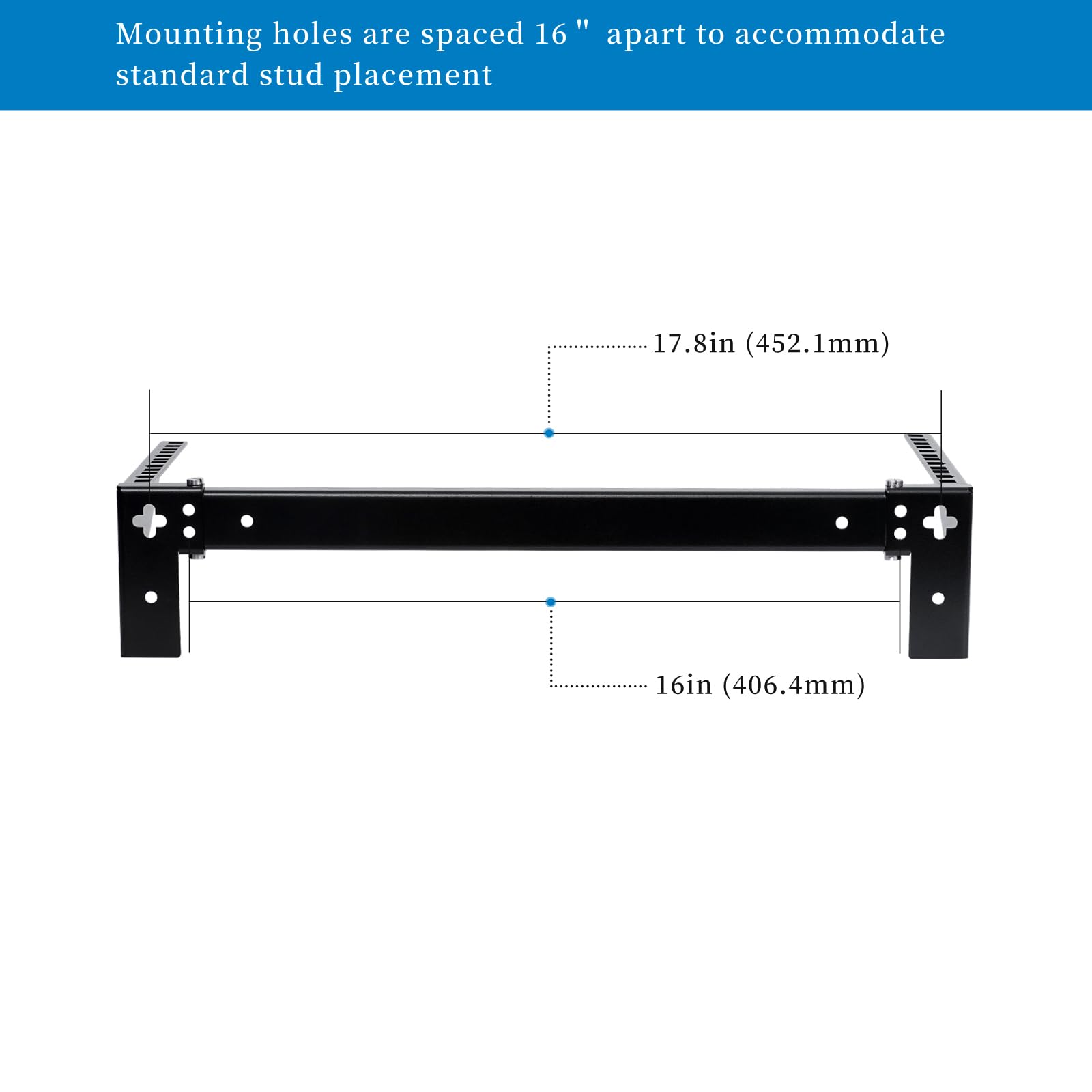 Rackpath 4U Vertical Wall Mount Rack   Heavy Duty 125Lbs Capacity Vertical Mounting Bracket (4U)