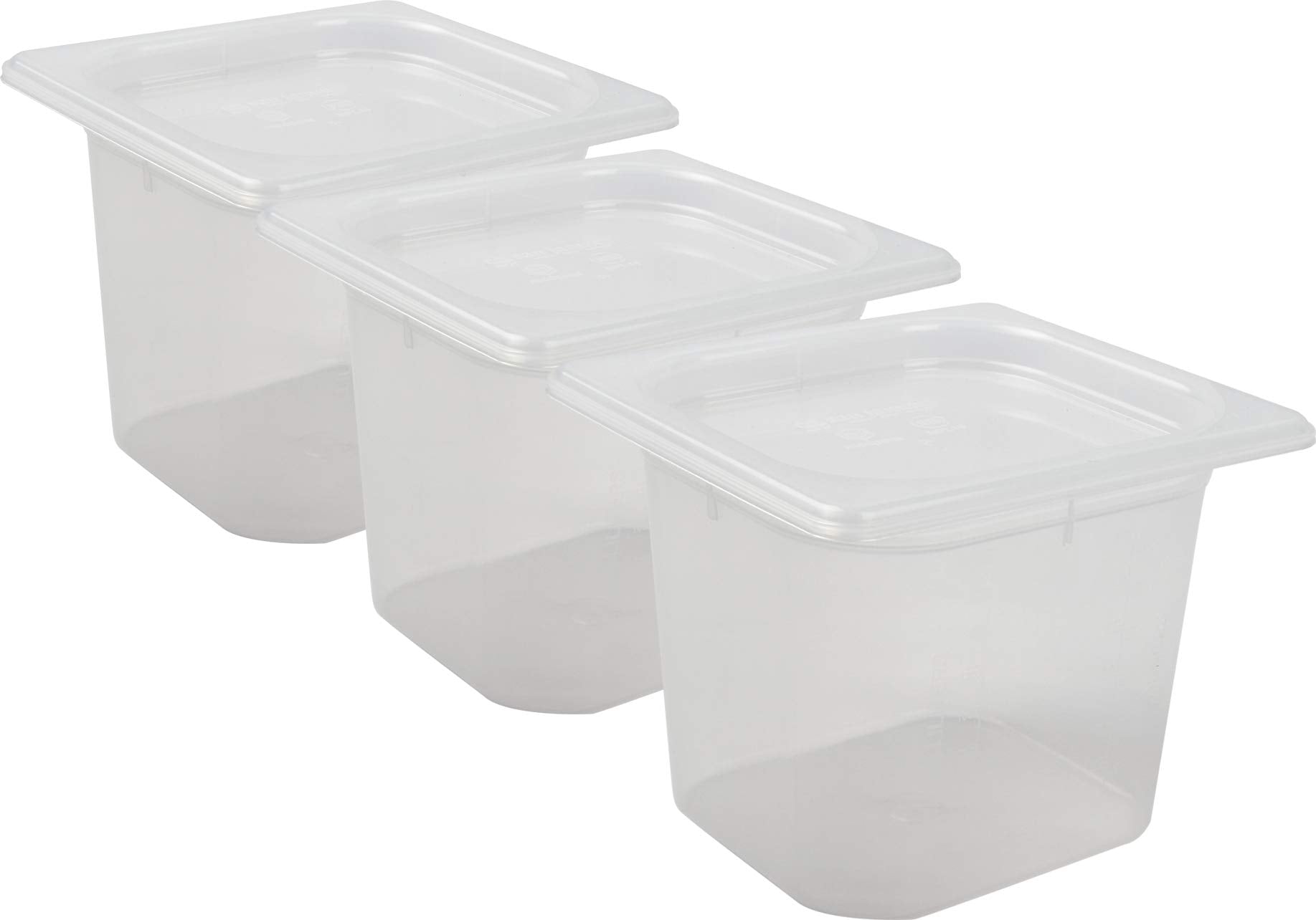 Carlisle Foodservice Products Mp16Rd Mod Pans 1/6 Food Pan With Lid, Retail Pack, 2 Quart (Pack Of 3)