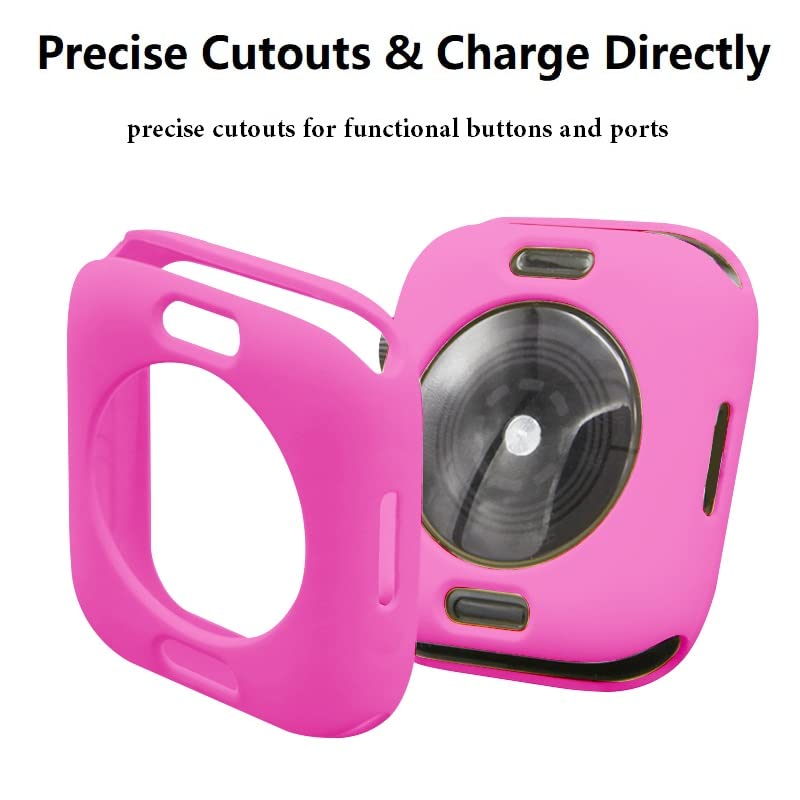 Hontao Ultra Thin Soft Tpu Shockproof Bumper Case For Iwatch Apple Watch Series 3/2/1 Barbie Pink 38Mm