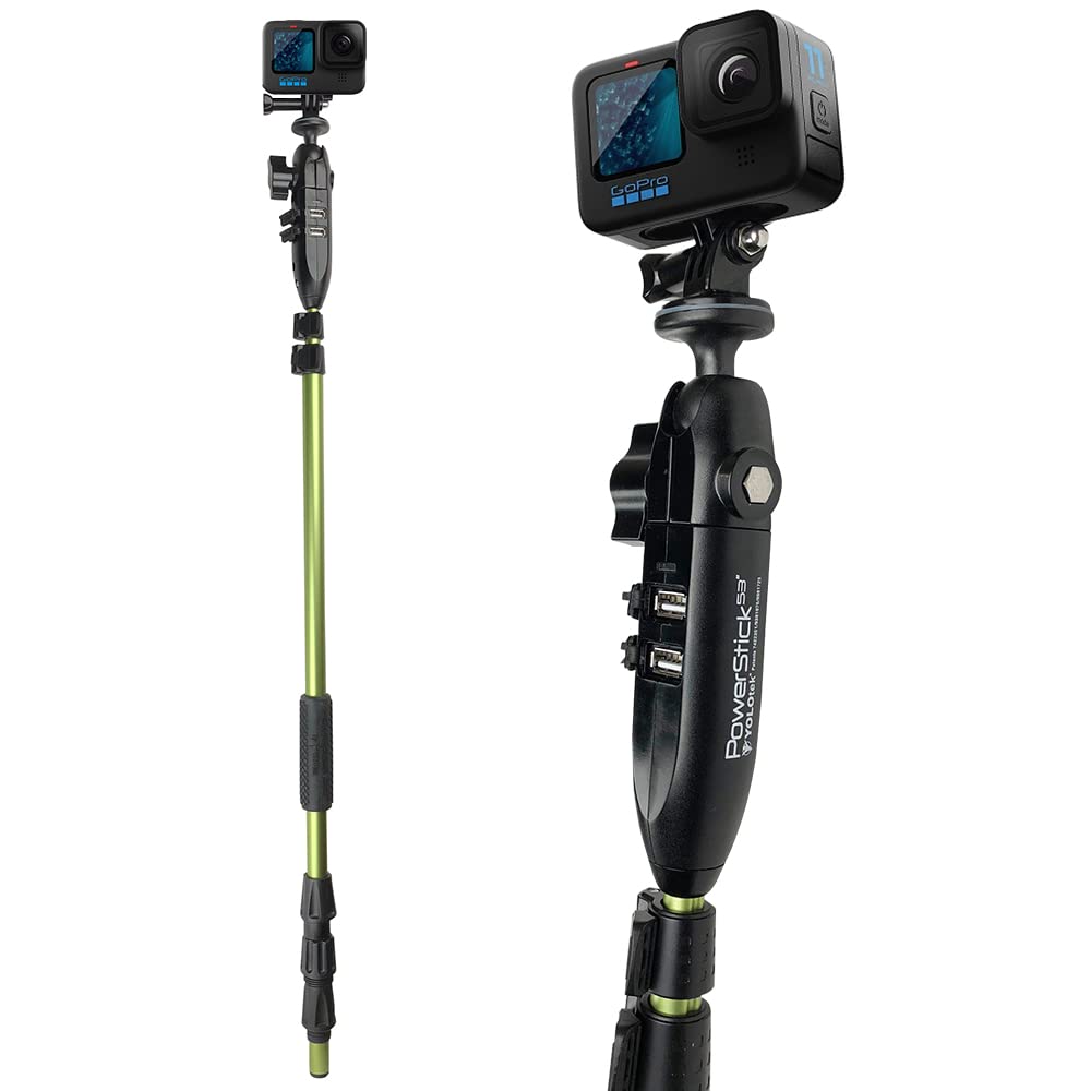 Powerstick 53'' Stick Only Gopro Boat Mount & Constant Power Yolotek Veteranowned. Go Pro Camera Bass Boat Accessories. Gopro Mo