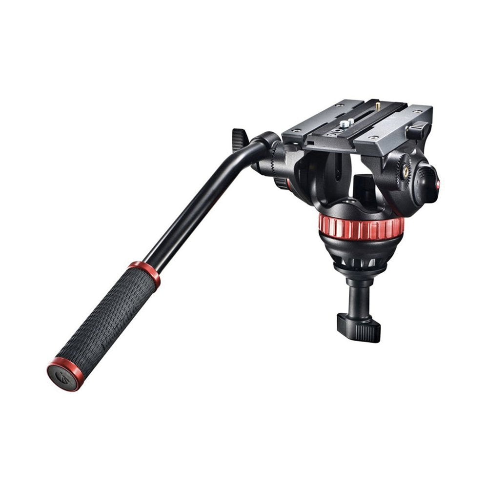 Manfrotto Mvk502Am 1 Professional Fluid Video System Aluminum Tripod With Telescop Twin Leg (Black)