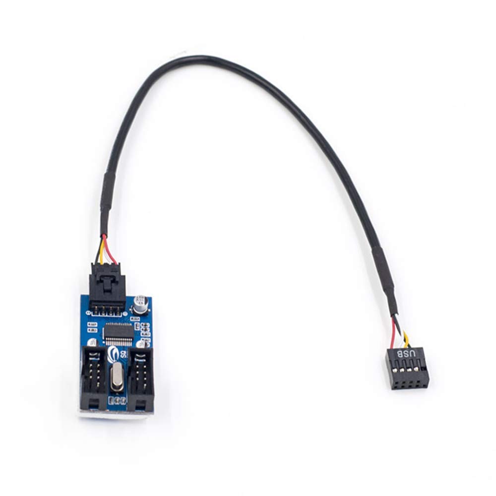 Rgeek 9Pin Usb Header Male 1 To 2 Female Extension Cable Card Motherboard 9 Pin Usb Hub Usb 2.0 9 Pin Connector Adapter Port Multilier