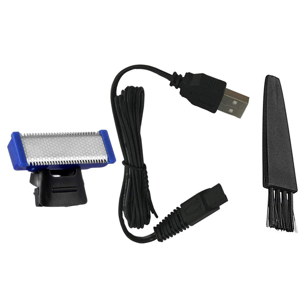 Invoda Shaver Head Replacement Charger And Brush For Electric Solo Shaver Cleaning Bursh Usb Data Cable Power Trimmer Solo Head