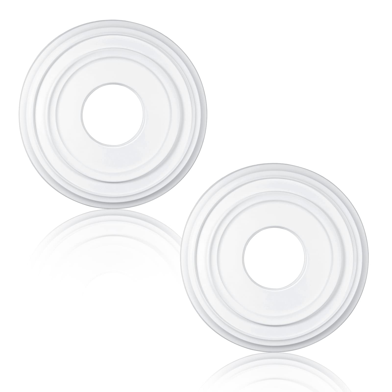 Cunno 2 Pieces Lighting PU Ceiling Medallion Ceiling Fan Cover Plate Medallion for Home Light Fixtures Trim, 12 Inch Od x 3.5 In