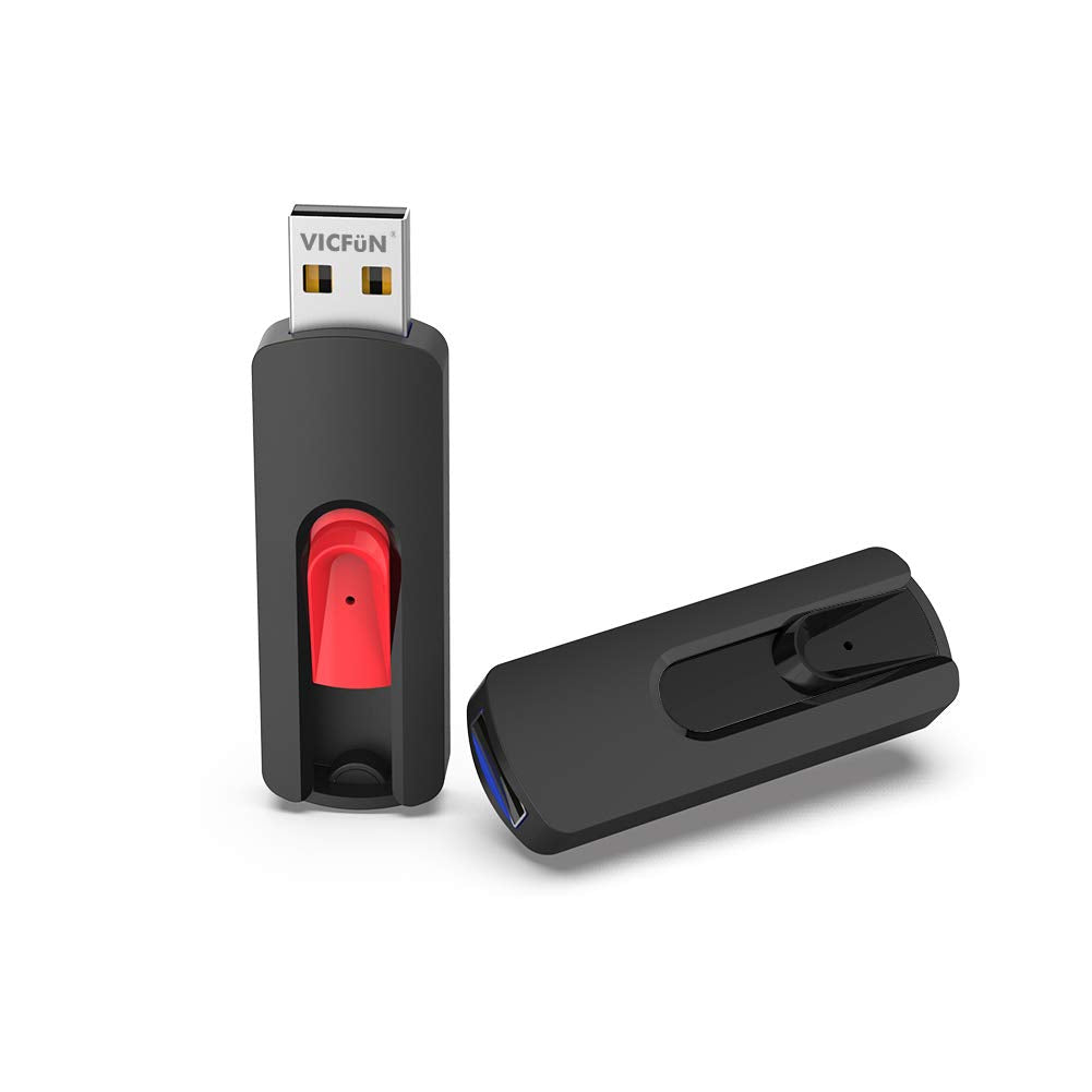 Vicfun 2 Pack 64Gb Usb Flash Drives Usb 3.0 Flash Drive 64Gb Slide Retractable Usb Memory Stick 64G Data Storage Red/Black