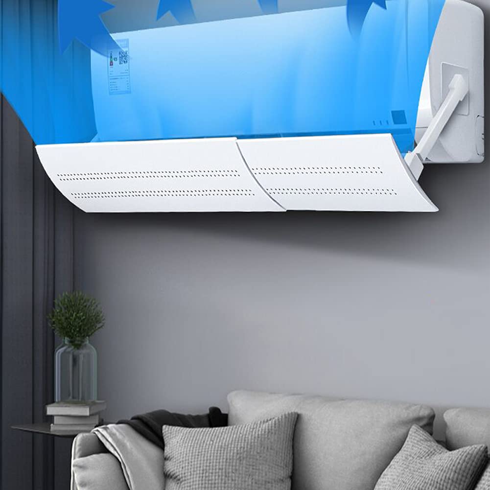 Retractable Air Conditioner Air Deflector, Universal Adjustable Air Conditioning Deflector Air Diverter Cover Telescopic Anti-Wi