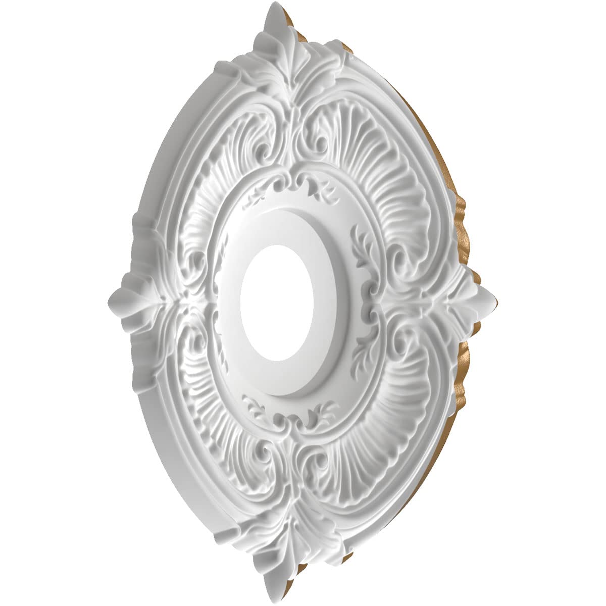 Ekena Millwork Cmp16Atcgh Attica Thermoformed Pvc Ceiling Medallion (Fits Canopies Up To 5 5/8''), 16''Od X 3 1/2''Id X 1''P, Me