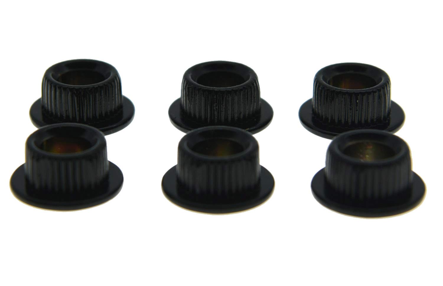 Kaish Metal Black 10Mm Vintage Guitar Tuning Keys Conversion Bushings Adapter Ferrules