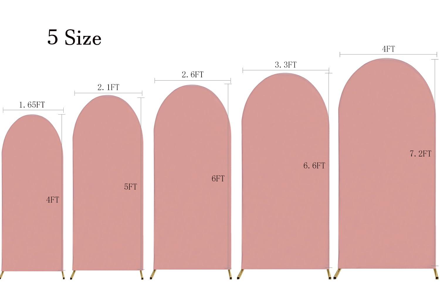 Jkdmjf 7.2 Ft Dusty Rose Arch Backdrop Cover Spandex Fitted Arch Backdrop Stand Cover For Wedding Reception Birthday Party Baby