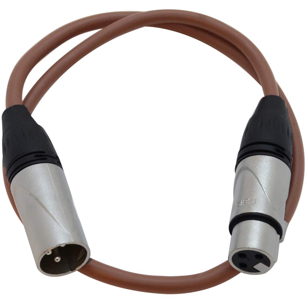 Seismic Audio Saxlx-2Brown-6Pack - 6 Pack Of 2 Foot Brown Xlr Patch Cables - Microphone Cords - Male To Female Xlr Cables - 2'