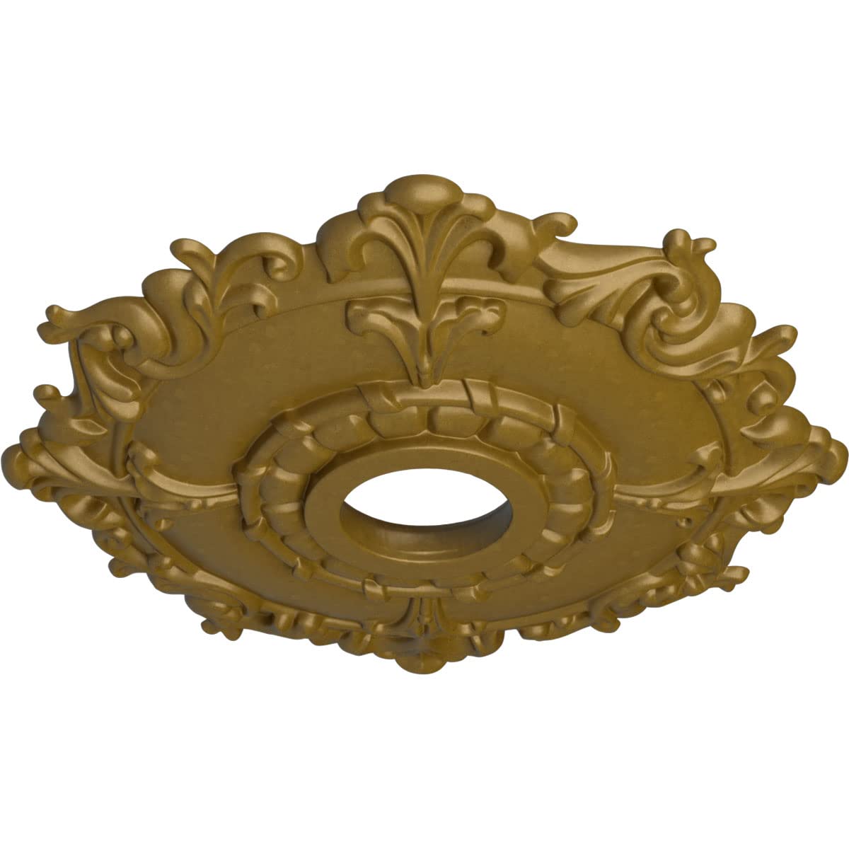 Ekena Millwork Cm18Rlgls Riley Ceiling Medallion Fits Canopies Up To 4 5/8, Gold