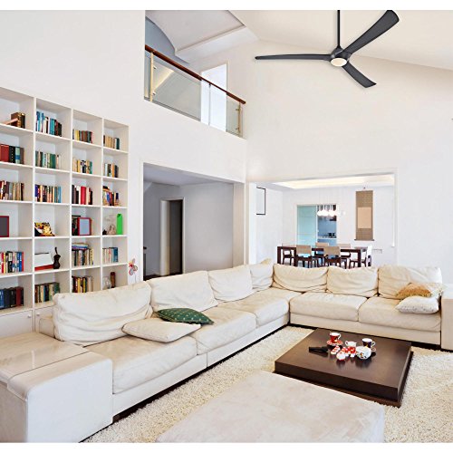 Westinghouse Lighting 7204200 Techno Ii 72 Inch Black Indoor Dc Motor Ceiling Fan, Dimmable Led Light Kit With Opal Frosted Glas