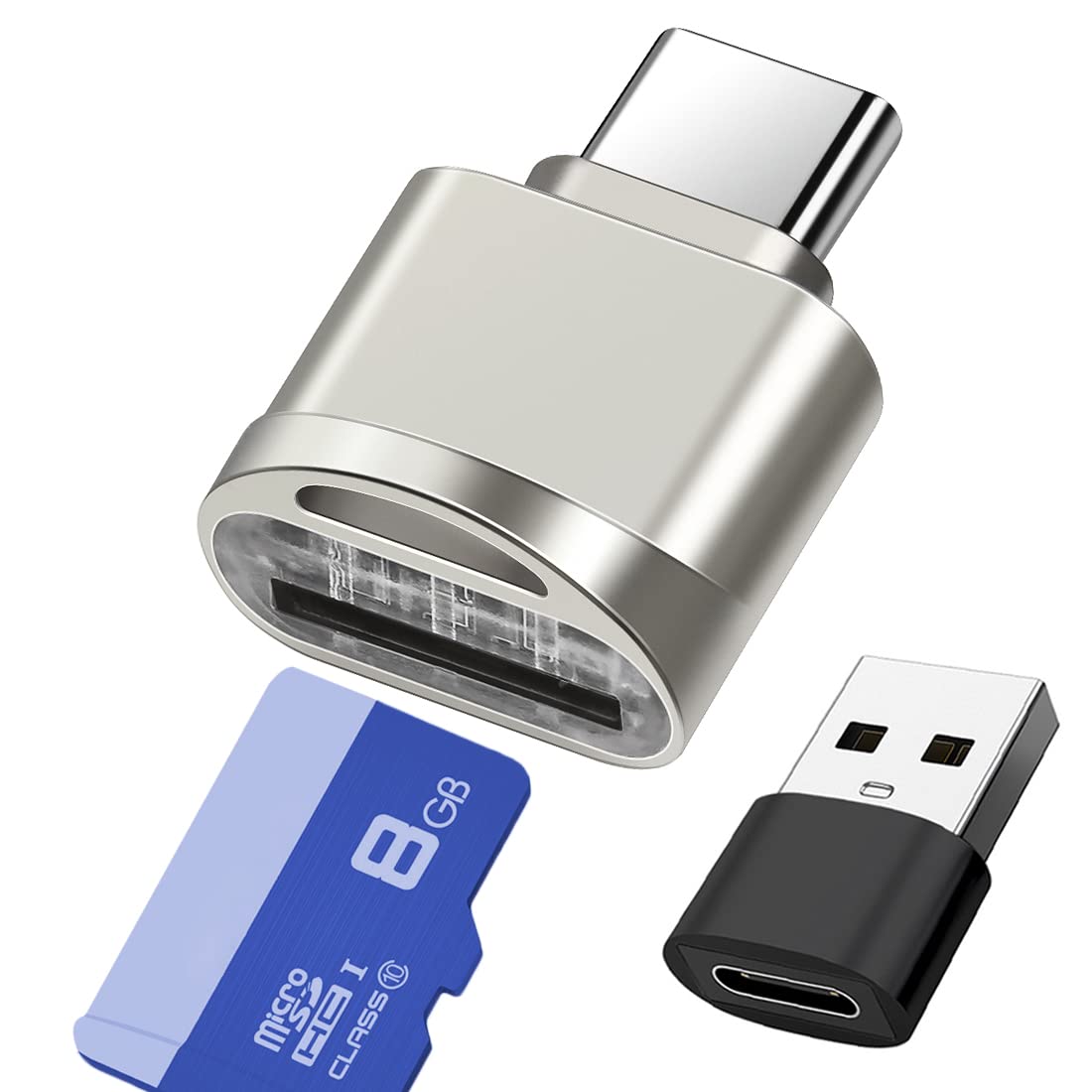 Micro Sd Card Reader, Usb C To Sd Card Reader, Type C Tf Memory Card Reader With Usb C To Usb Adapter, Mepsies Usb Otg Card Read