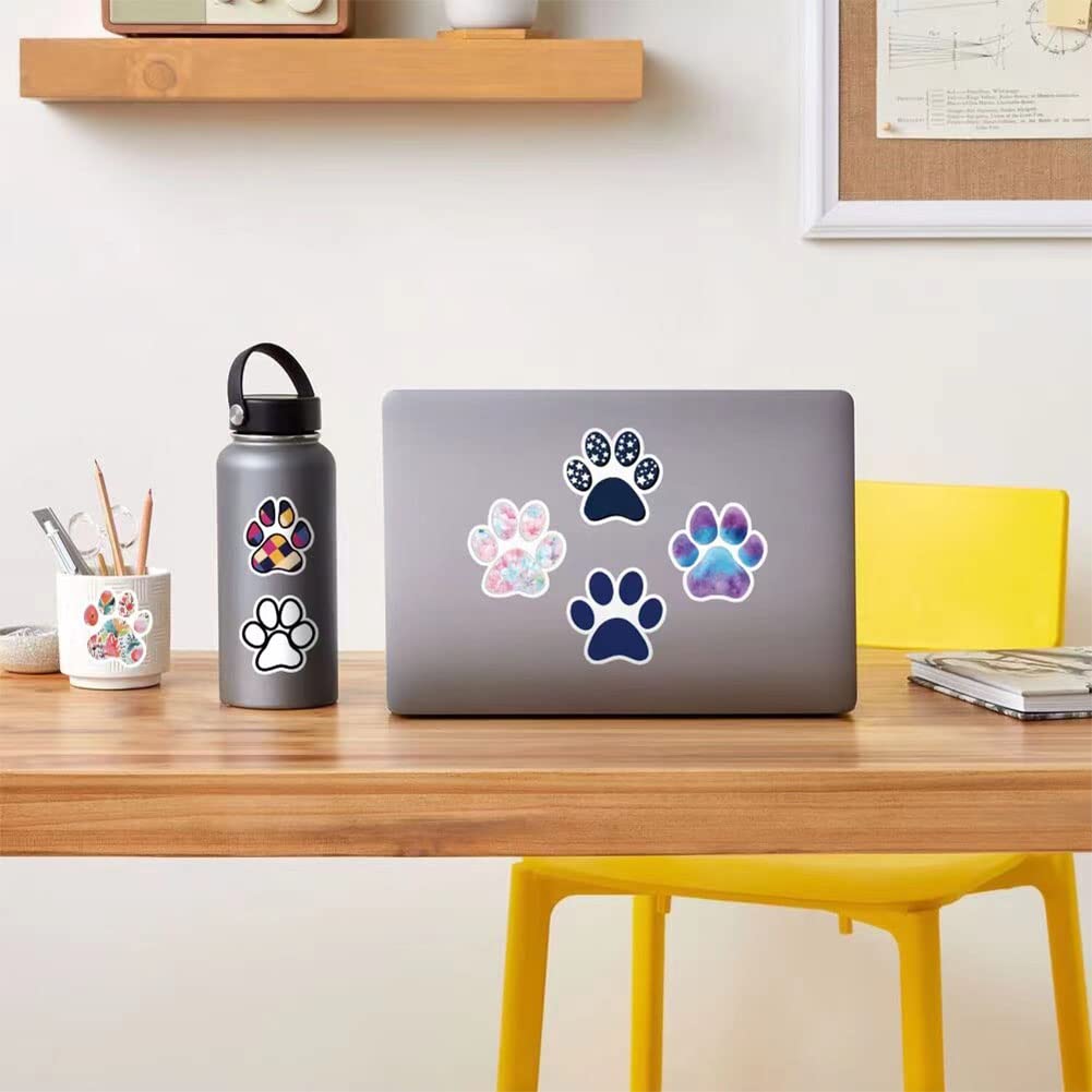 Dog Paw Print Stickers |60Pcs Pet Claw Print Waterproof Vinyl Decals For Water Bottles Laptop Luggage Cup Computer Mobile Phone