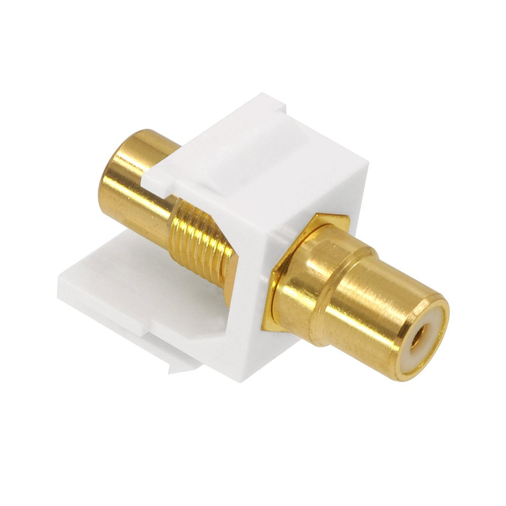 Vce 5 Pack Rca Keystone Jack Insert Gold Plated Rca Wall Jack Female For Wall Plate, White