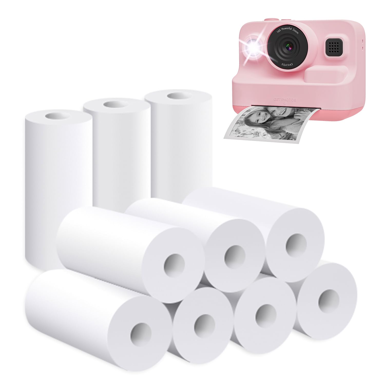 Dylanto Printing Paper, Printing Camera Refill Thermal Paper 10 Rolls, Bpa Free