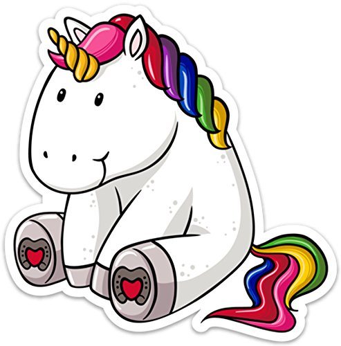 Unicorn Sticker Decal Fat Cute Colorful Large 5'' X 5'' For Laptop Water Bottle