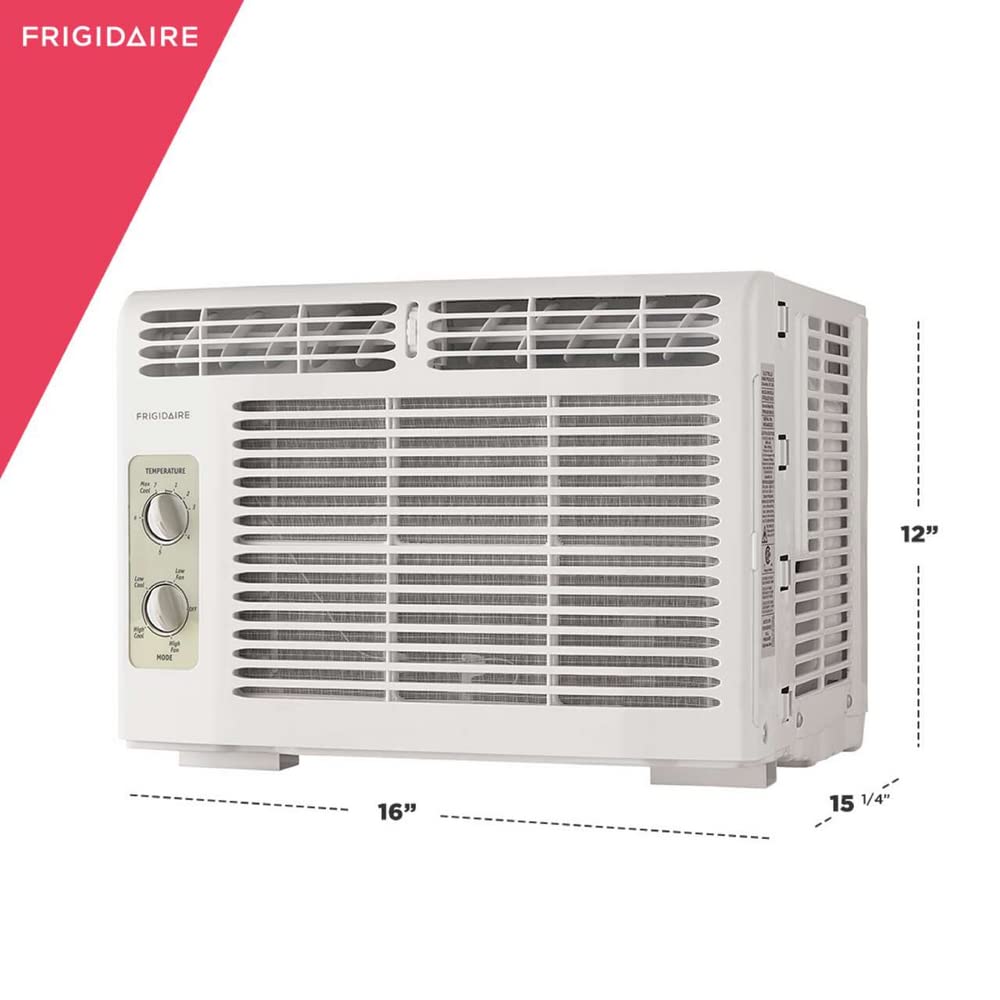 Frigidaire Ffra051Wae Window Mounted Room Air Conditioner, 5,000 Btu With Temperature Control And Easy To Clean Washable Filter, In White