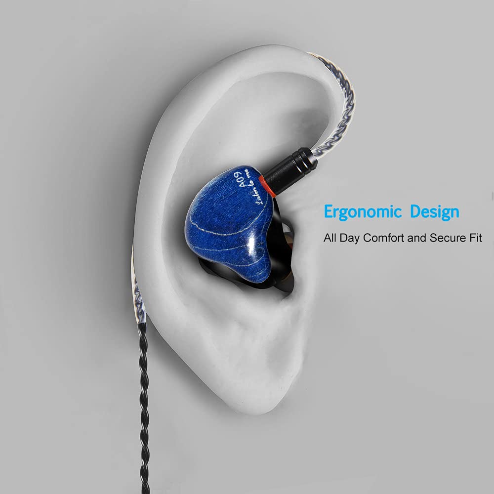 DCMEKA A09 HiFi In-Ear Monitor Headphones - Dual Dynamic Driver IEM with Detachable MMCX Cable