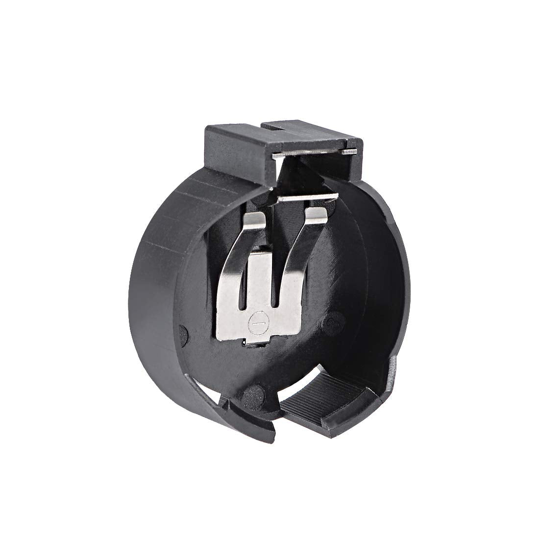 Uxcell 2 Pcs Cr2477 Horizontal Coin Button Battery Holder Black Container Case