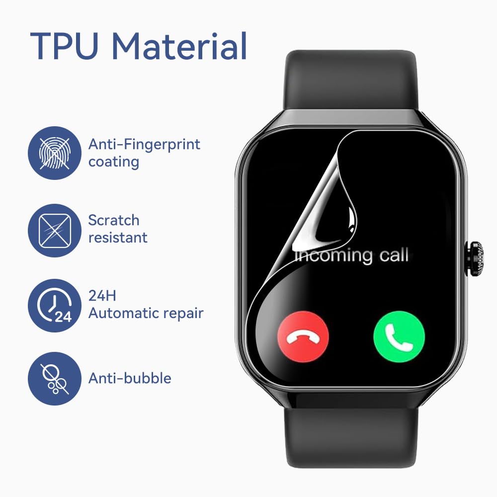Lysandra Compatible For Tpu Smart Watch Screen Protector Film For 1.96 '' Jugeman P99 / P98, Togala Smartwatch Upgrade Flexible
