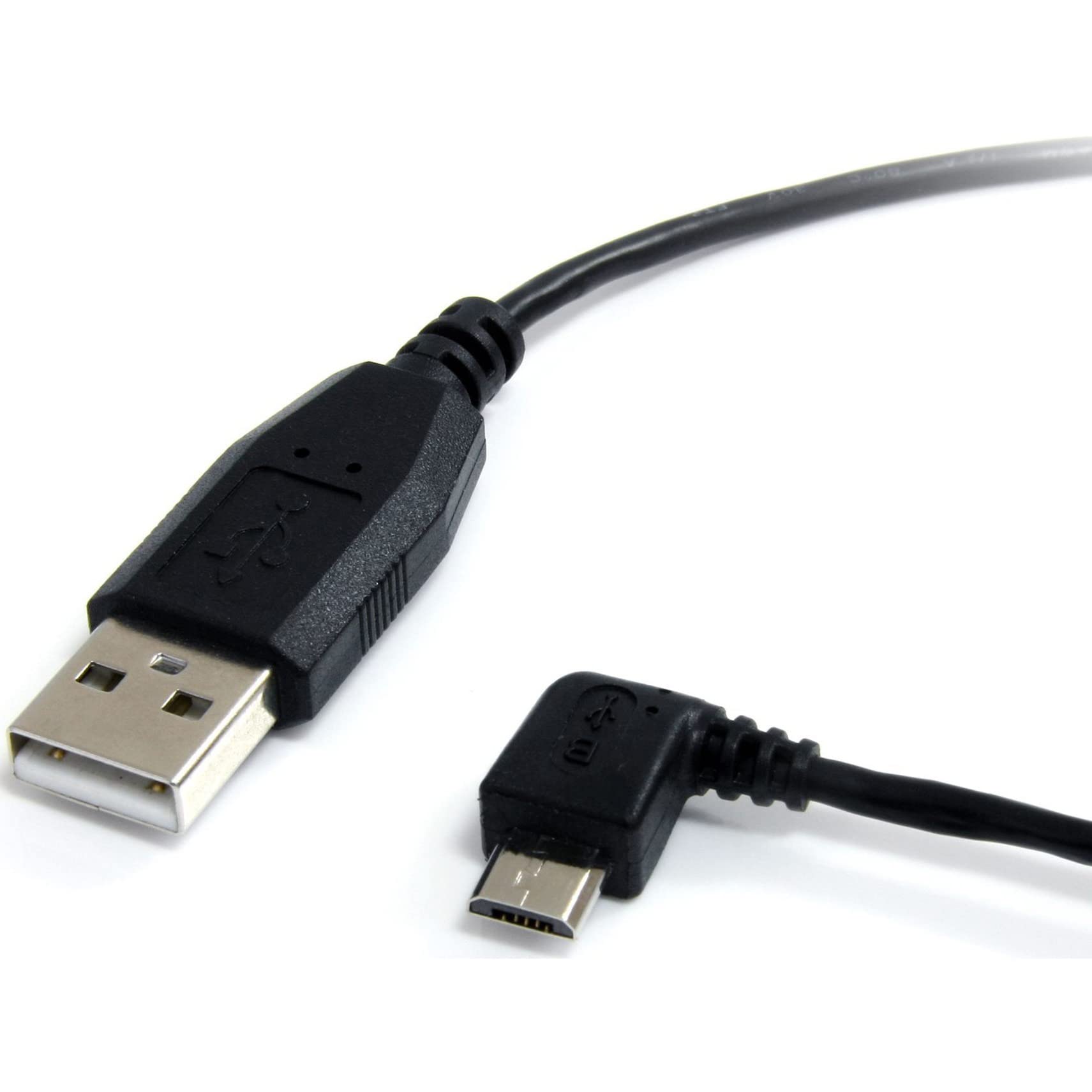 Startech.Com 6 Ft. (1.8 M) Usb To Micro Usb Cable   Usb 2.0 A To Left Angle Micro B   Black   Micro Usb Cable (Uusbhaub6La)