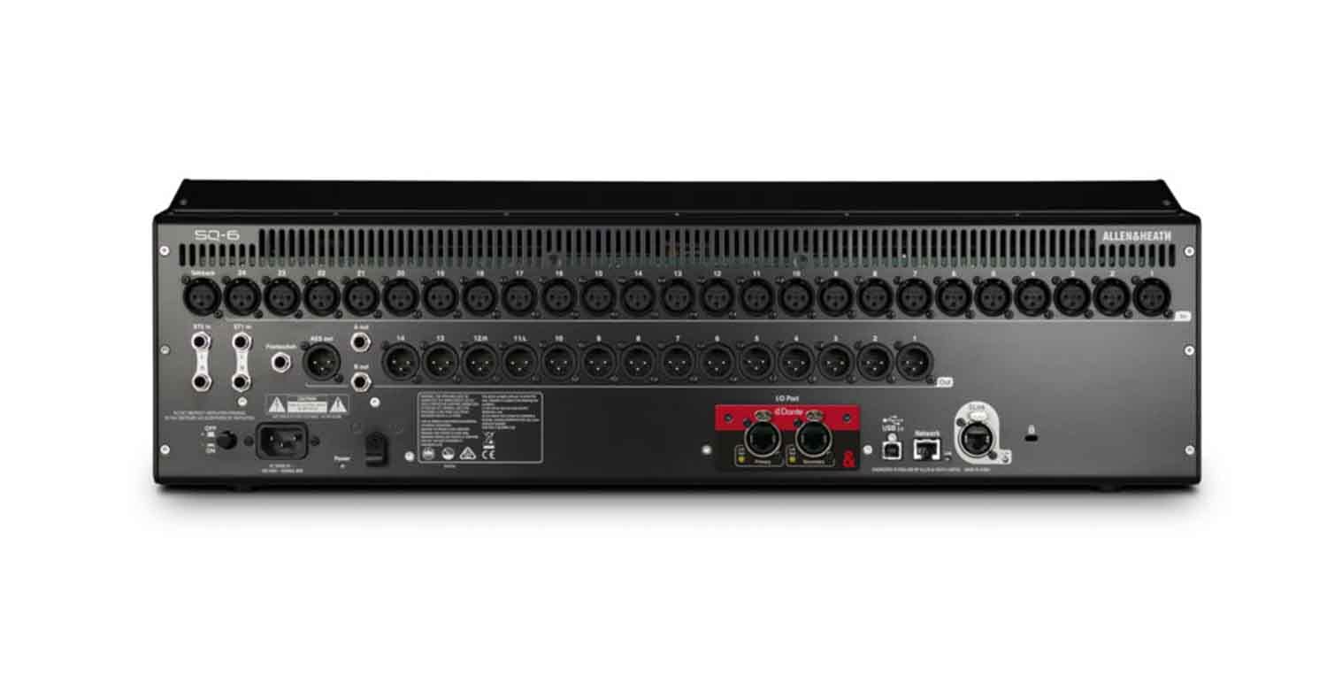 Allen & Heath Sq 6 Digital Mixer, 48 Input Channels, 7' Colour Touchscreen, 24 Onboard Preamps, 25 Faders, 16 Softkeys Aes Digital Output