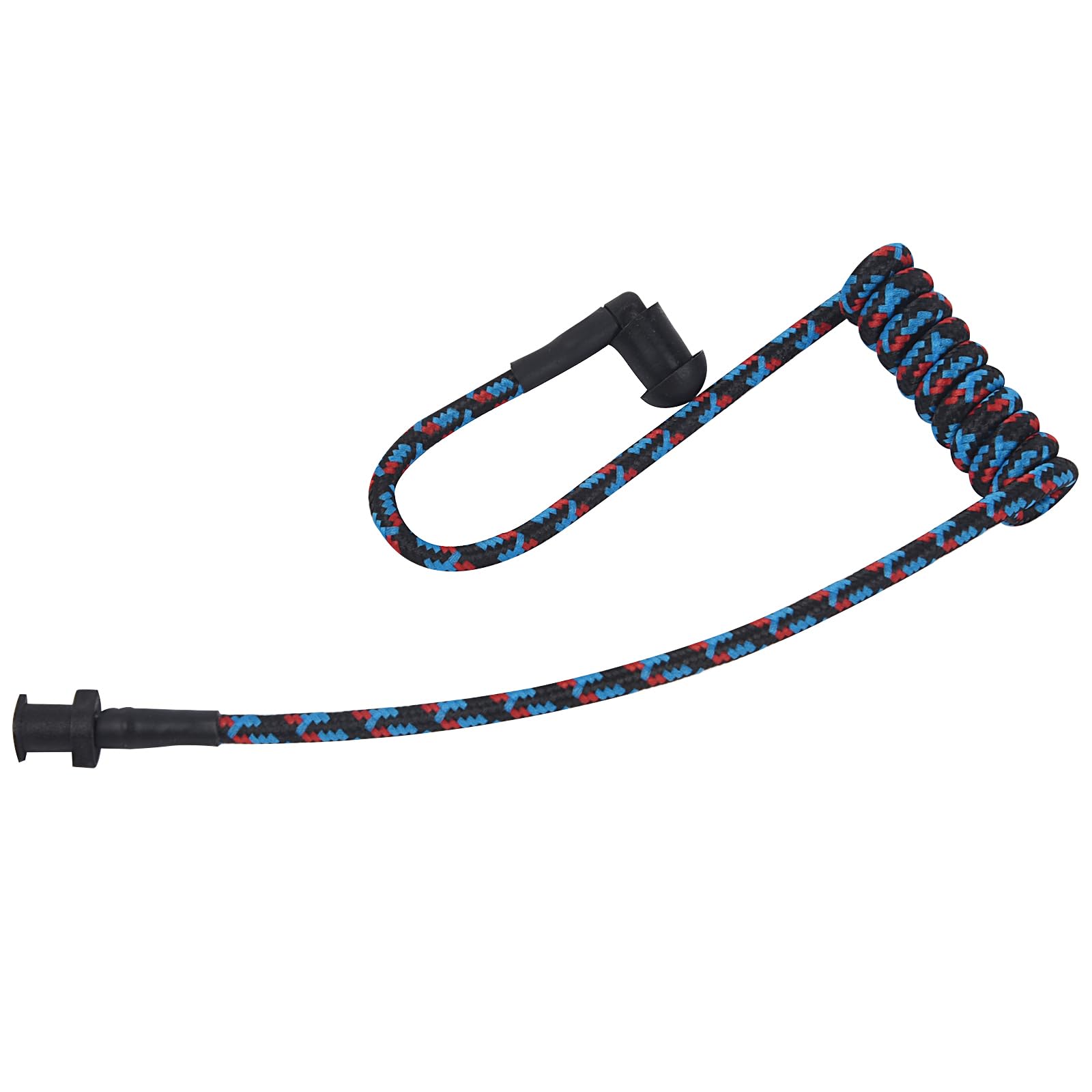 Pdflie Braided Knitted Woven Fabric Fiber Coil Tube Replacement For Walkie Talkie Radio Acoustic Earpiece Headset (Black Blue Re