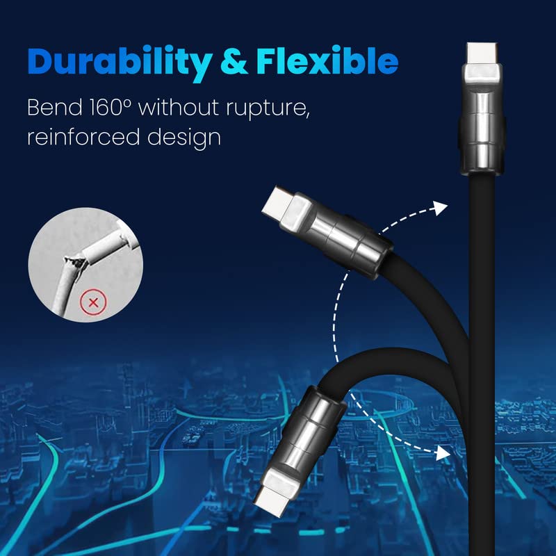 Gentsstride Black Chubby   Special Black Samurai Edition Durable Fast Charging Cable 240W Usb Type C Cables Ultra Thick Silicone
