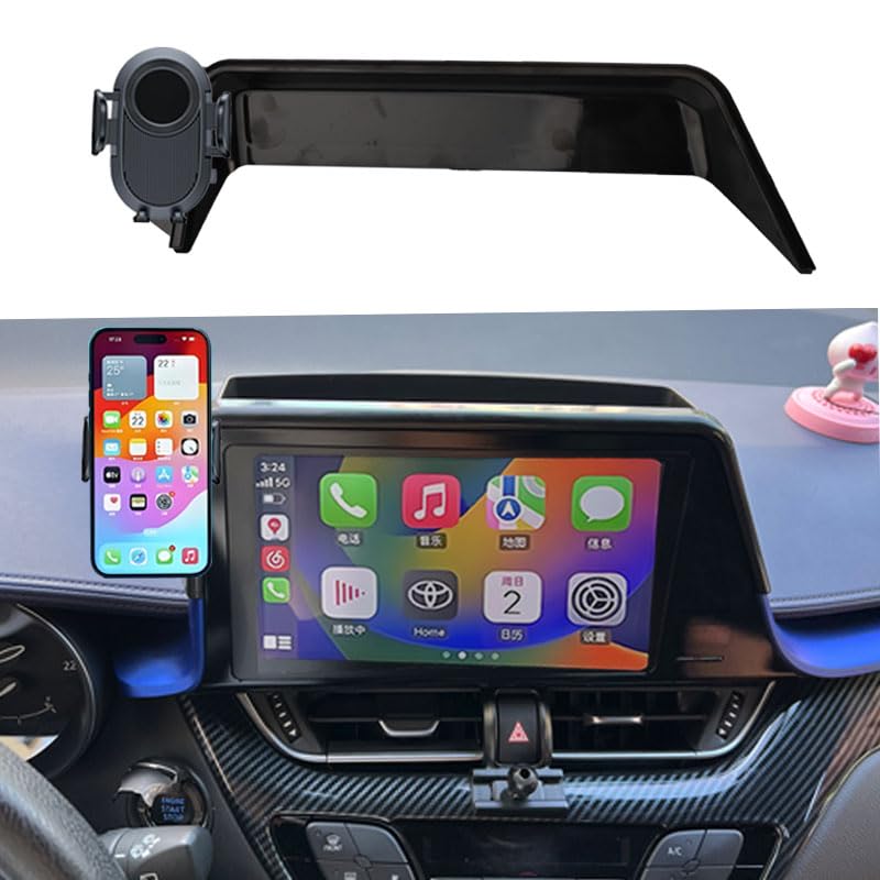 Juborre Car Phone Holder For 2019-2022 Toyota Chr C-Hr Accessories,Phone Mount With Dash Organizer For Chr With 8-Inch Screen,Ha