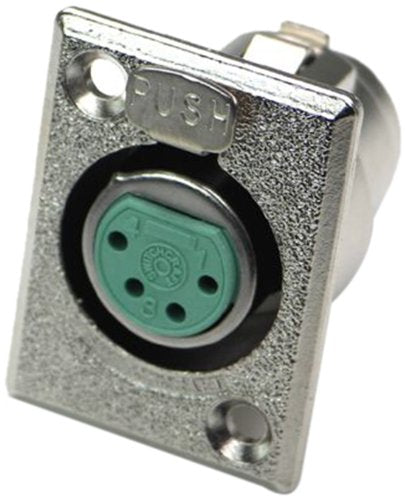 Switchcraft D4F 4-Pin Female XLR Panel Mount Plug, Nickel Finish ...