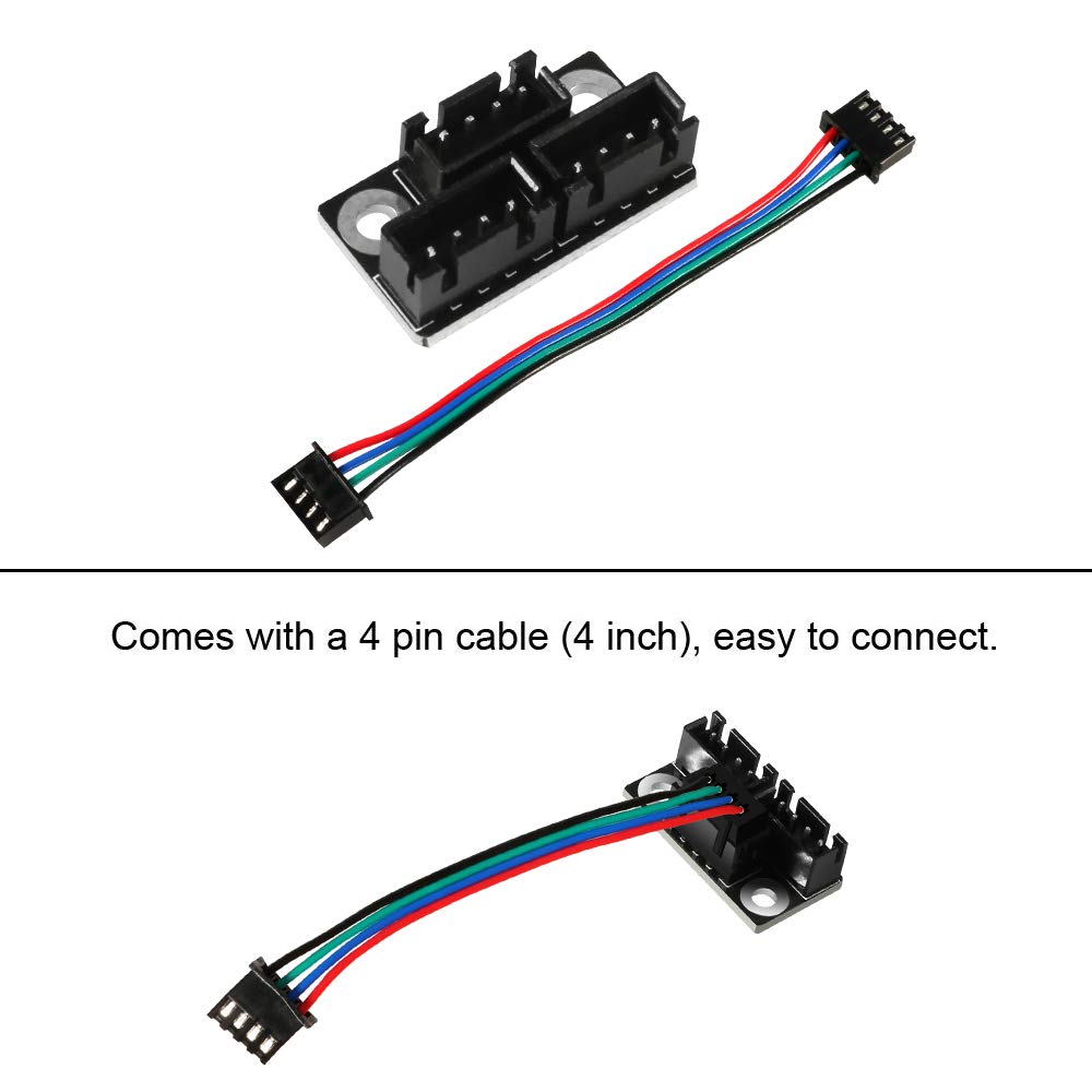 Aokin 3D Printer Parts And Accessories, 2Pcs 3D Printer Stepper Motor Parallel Module With 100Mm Cables For Double Z Axis Dual Z