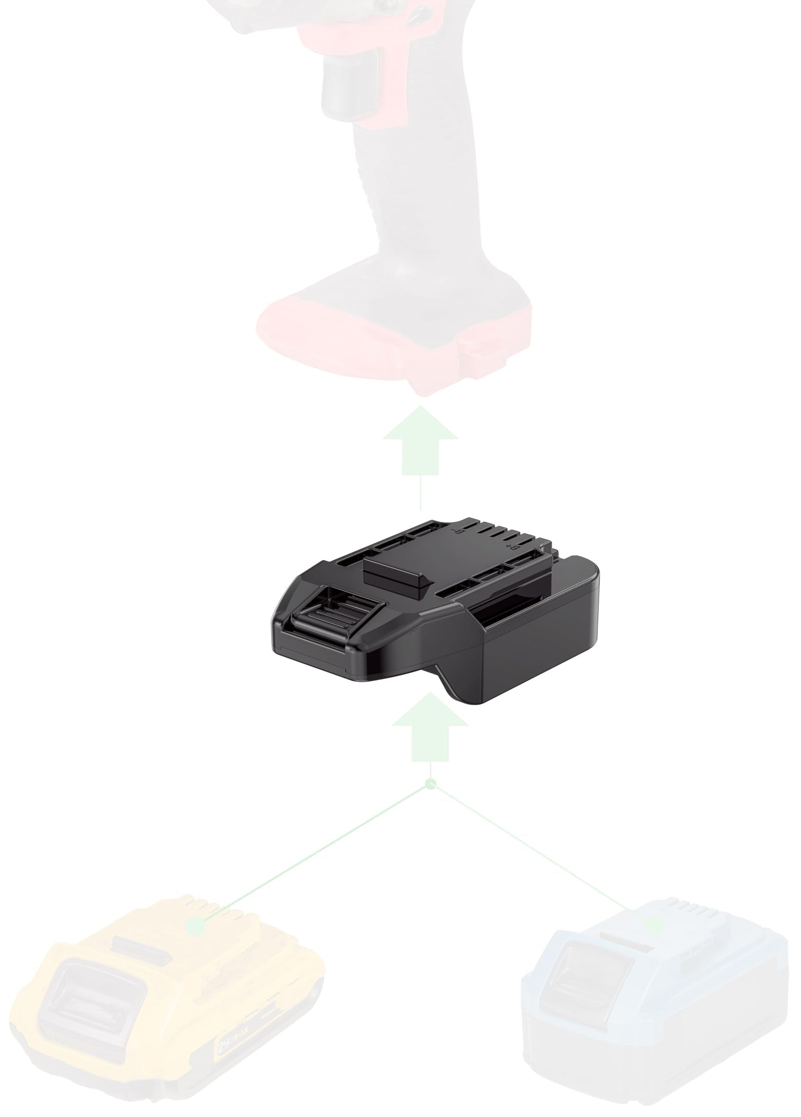 Novaquantic Enhanced 2 In 1 Adapter For Bauer 20V Tools   Compatible With Dewalt & Hercules 20V Batteries For Power Supply Only,