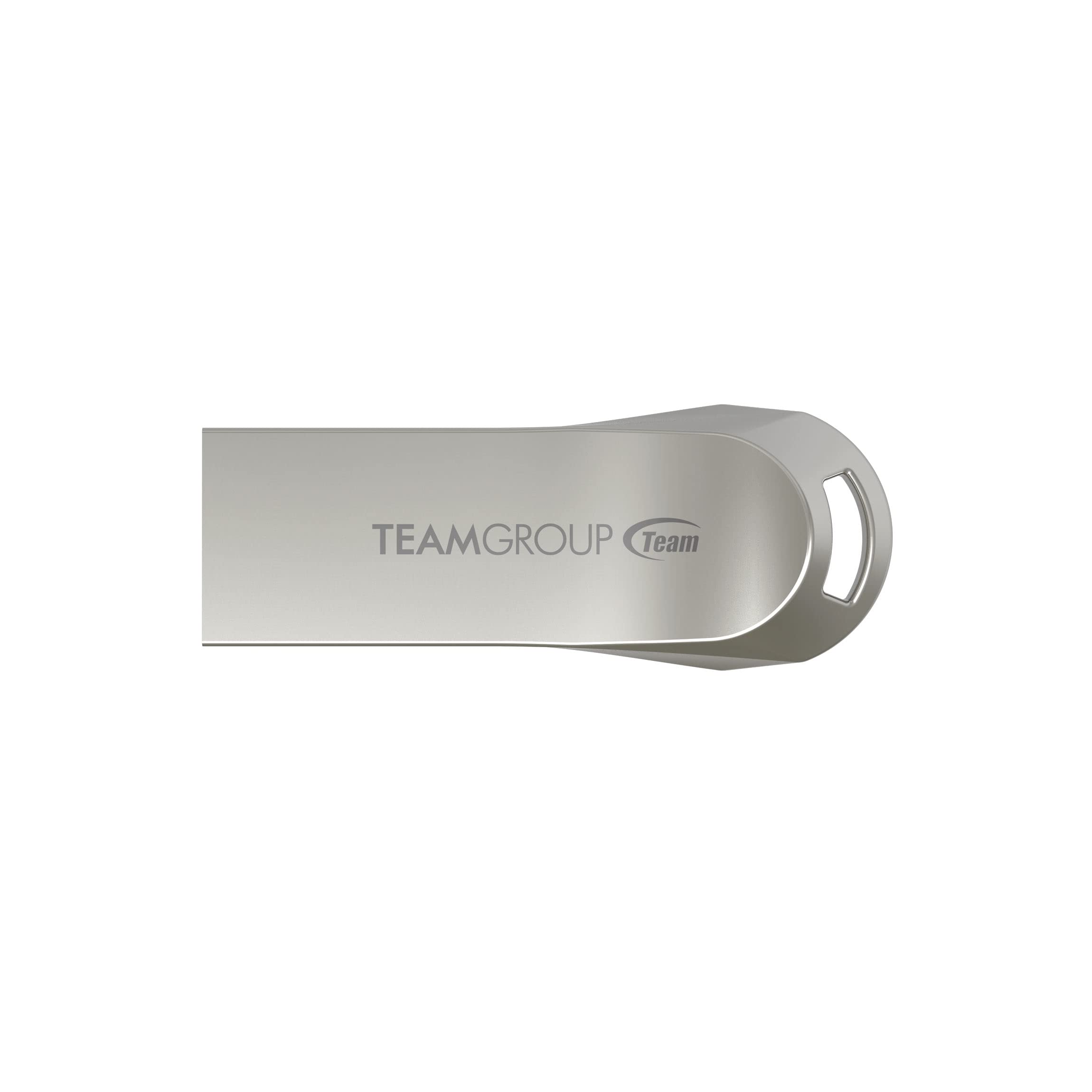 TEAMGROUP Metalwork Artistry C222 256GB USB 3.2 Gen 1 (3.1/3.0) Silver Metal Read 140MB/s Flash Thumb Drive, External Data Stora