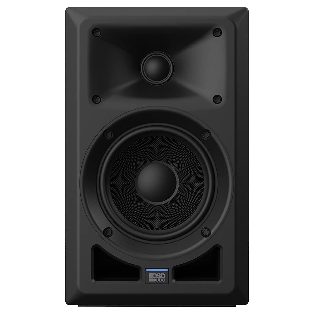 Osd Audio Nero Ab5 Powered Bookshelf Speaker | 100W Class D Amplifier | Composite Fiberglass Woofer | Ferrofluid-Cooled Soft Dom