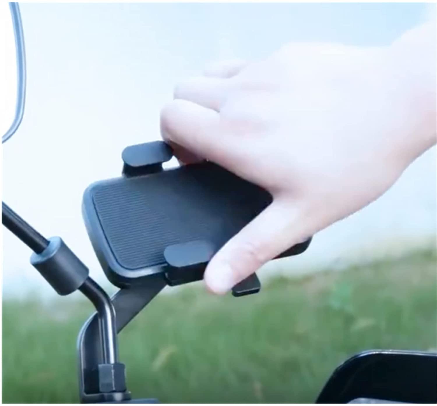 Jtrf Motorcycle Phone Mount,Moped Atv Phone Mount For Bike Handlebars One Hand Operation Scooter Phone Universal Gps 360Rotation
