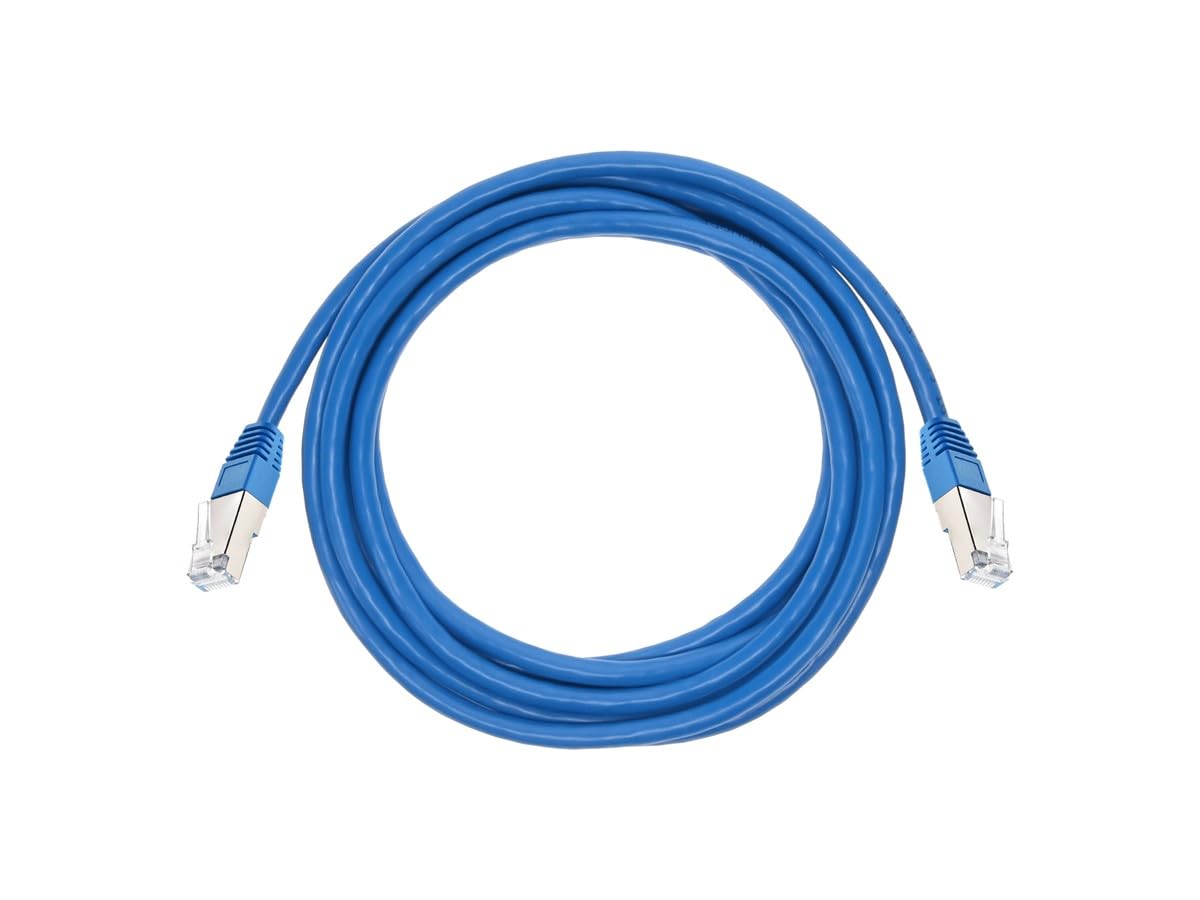 Monoprice Cat6A 10Ft Blue Patch Cable Double Shielded (S/Ftp) 26Awg 10G Pure Bare Copper Molded Rj45 Entegrade Series Ethernet C