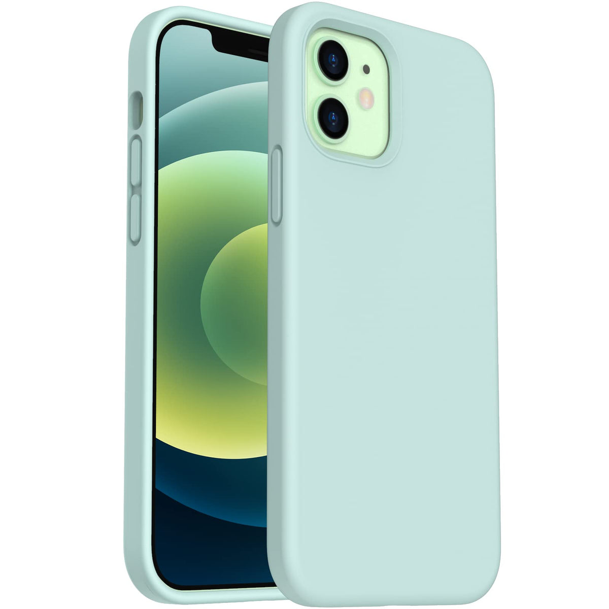 Ornarto Shockproof Liquid Silicone Designed For Iphone 12 Case And Iphone 12 Pro Case Gel Rubber Full Body Protection Anti-Shock