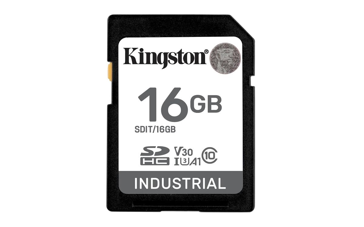 Kingston Industrial SD Card, Up to 100MB/s, High Endurance, UHS-I U3 V30 A1, (SDIT/16GB)