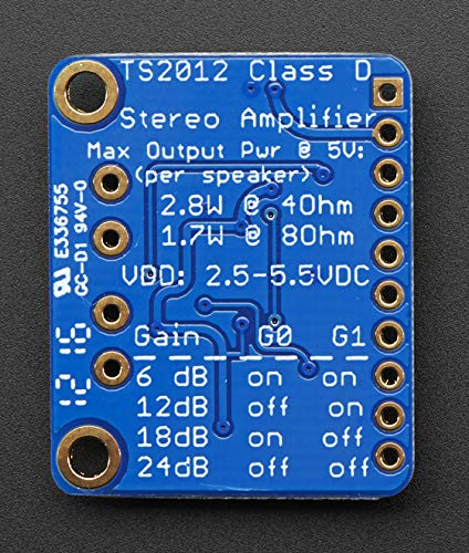 Adafruit Stereo 2.1W Class D Audio Amplifier   Tpa2012