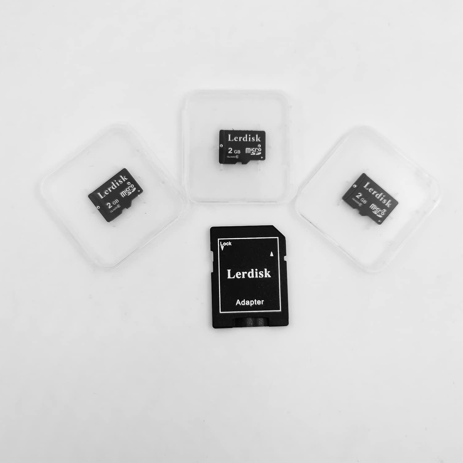Lerdisk Factory Wholesale Micro Sd Card 2Gb Pack Of 3 In Bulk Microsd With Adapter Produced By Authorized Licencee (2Gb)